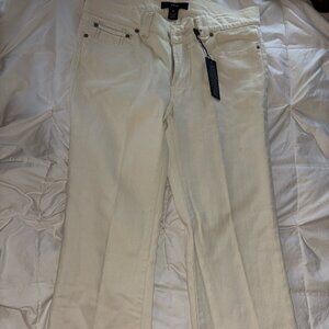 NOIR Cream Straight-Leg Jeans Size 8R New With Tags Embroidered Pockets